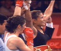 Lucia after defeating Jeanette Witte